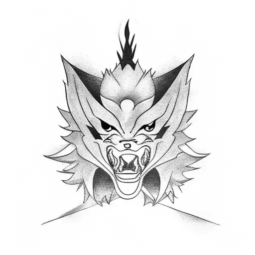 kunai  com kurama  tattoo design idea