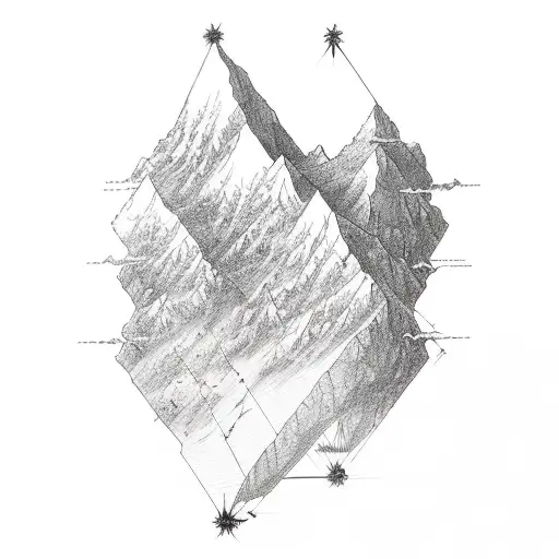 A mountaineer scaling a mountain peak formed by the double helix structure of DNA tattoo design idea