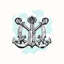 anchor with tentacles tattoo design idea