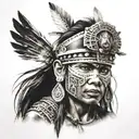 inca warrior woman tattoo design idea