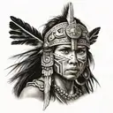inca warrior woman tattoo design idea