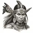 inca warrior woman tattoo design idea