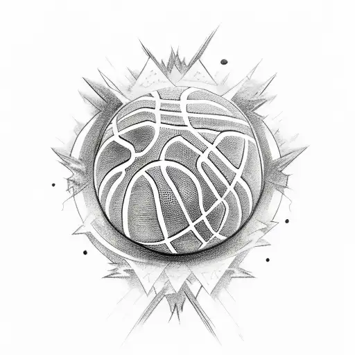 A sketch-style tattoo of a rap group performing on a basketball court tattoo design idea