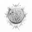 A sketch-style tattoo of a rap group performing on a basketball court tattoo design idea