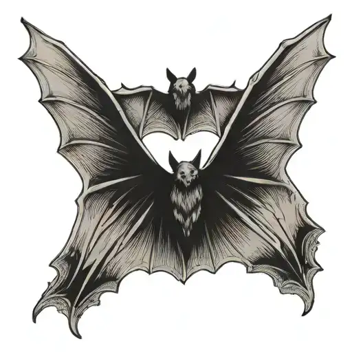 bat wing tattoo design idea