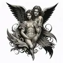 angel and demon wing tattoo design idea