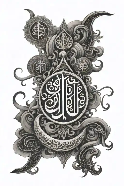 Hasbi Allah God and symbols tattoo design idea