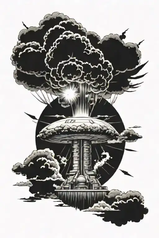 nuclear explosion tattoo design idea