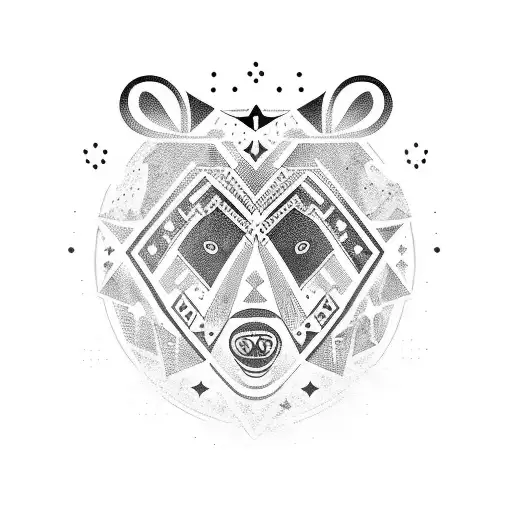 a bear in spirit mode with two stars above him tattoo design idea