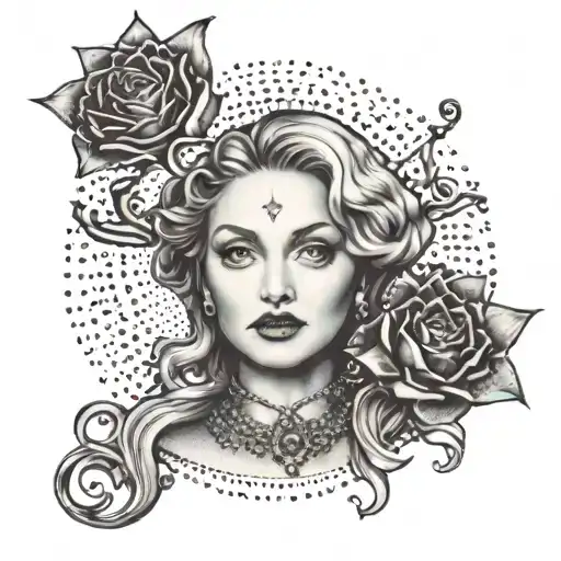 madonna diva pop music tattoo design idea