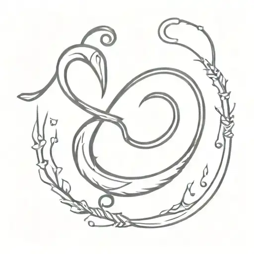 A minimalist tattoo design of a fishing hook intertwined with stoic quotes, symbolizing the client's dedication to both fishing and philosophical principles tattoo design idea