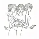 Abstract representation of three best friends tattoo design idea