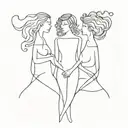 Abstract representation of three best friends tattoo design idea