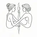 Abstract representation of three best friends tattoo design idea