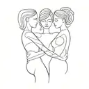 Abstract representation of three best friends tattoo design idea