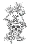 pirates of the Caribbean items like fruits tattoo design idea