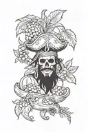 pirates of the Caribbean items like fruits tattoo design idea