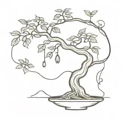 BONSAI tree with noose  tattoo design idea