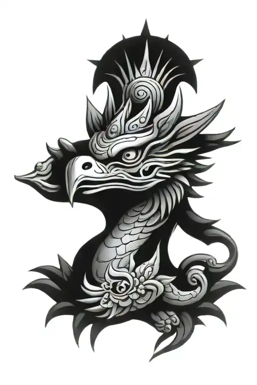 garuda old school tattoo design idea