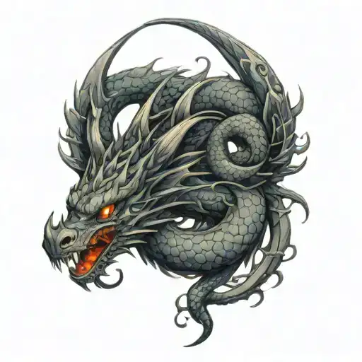 oroborus dragon tattoo design idea