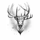 monster elk with multiple heads tattoo design idea