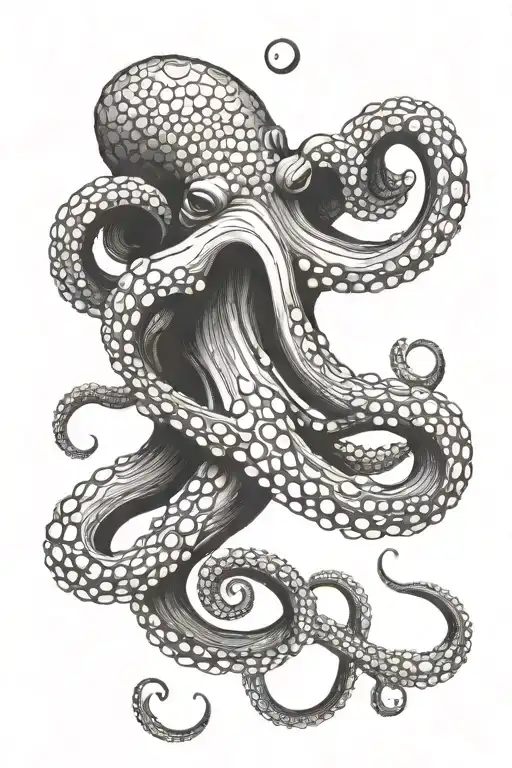 octopus wrapping its tentacles tattoo design idea