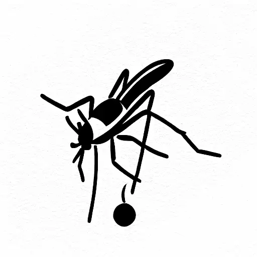 mosquito with the words "never ever give up" encircling it tattoo design idea