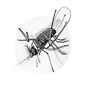 mosquito with the words "never ever give up" encircling it tattoo design idea