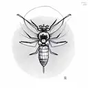 mosquito with the words "never ever give up" encircling it tattoo design idea