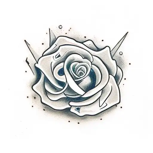 guns and rose tattoo design idea