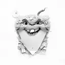 Happy on the outside, overthinking on the inside tattoo design idea