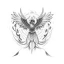 Phoenix in Native American style  tattoo design idea