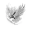 Phoenix in Native American style  tattoo design idea