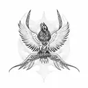 Phoenix in Native American style  tattoo design idea