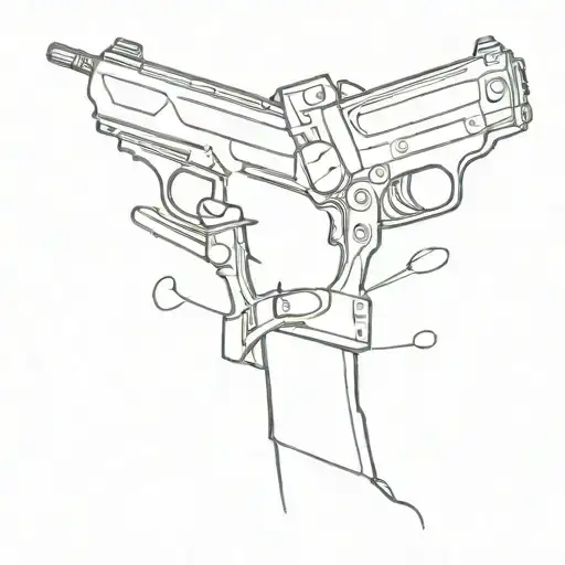 tranquilizer dart and the tranquilizer gun shooting tattoo design idea