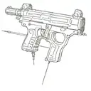 tranquilizer dart and the tranquilizer gun shooting tattoo design idea