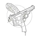 tranquilizer dart and the tranquilizer gun shooting tattoo design idea