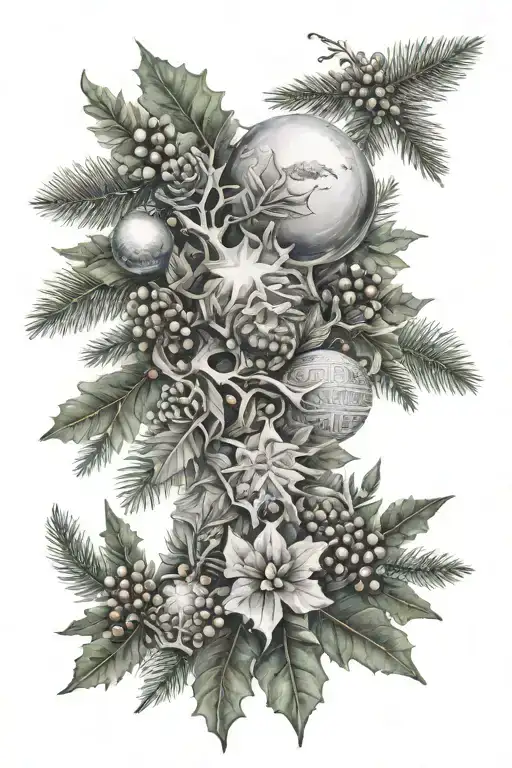 Christmas scene tattoo design idea