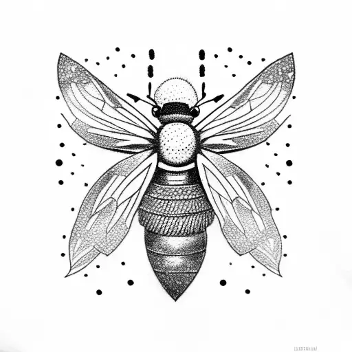 free mason bee tattoo design idea