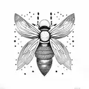 free mason bee tattoo design idea