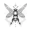 free mason bee tattoo design idea