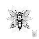 free mason bee tattoo design idea