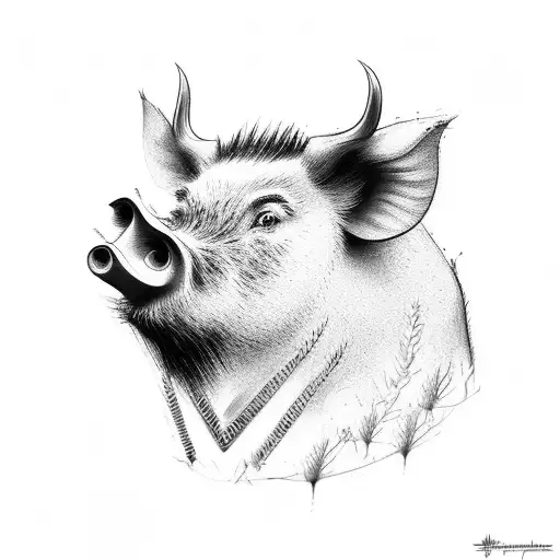 boar  tattoo design idea