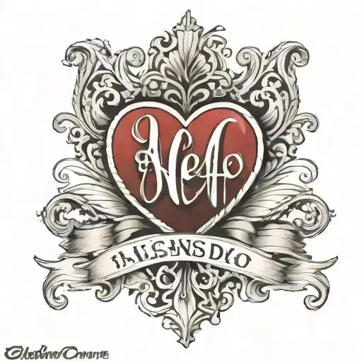 name "Alessandro" on heartbeat line drawing tattoo design idea