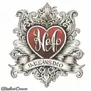 name "Alessandro" on heartbeat line drawing tattoo design idea