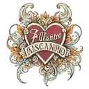 name "Alessandro" on heartbeat line drawing tattoo design idea