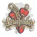 name "Alessandro" on heartbeat line drawing tattoo design idea