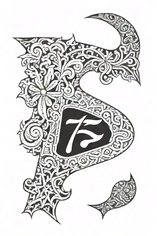 number 7 tattoo design idea