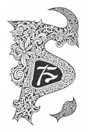 number 7 tattoo design idea