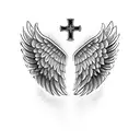 Angel Wings with a cross in the middle for a large back piece tattoo tattoo design idea